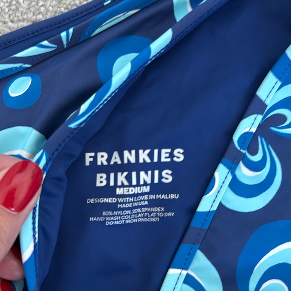 Frankie’s Bikinis set - Syd top / Layla bottom in Amulet blue flower daisy Y2K - Picture 5 of 12